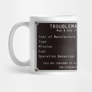 Boy Troublemaker Son Child Identification plate Mug